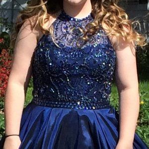 Sherri Hill Navy Blue Prom Dress (Style No. 51242)